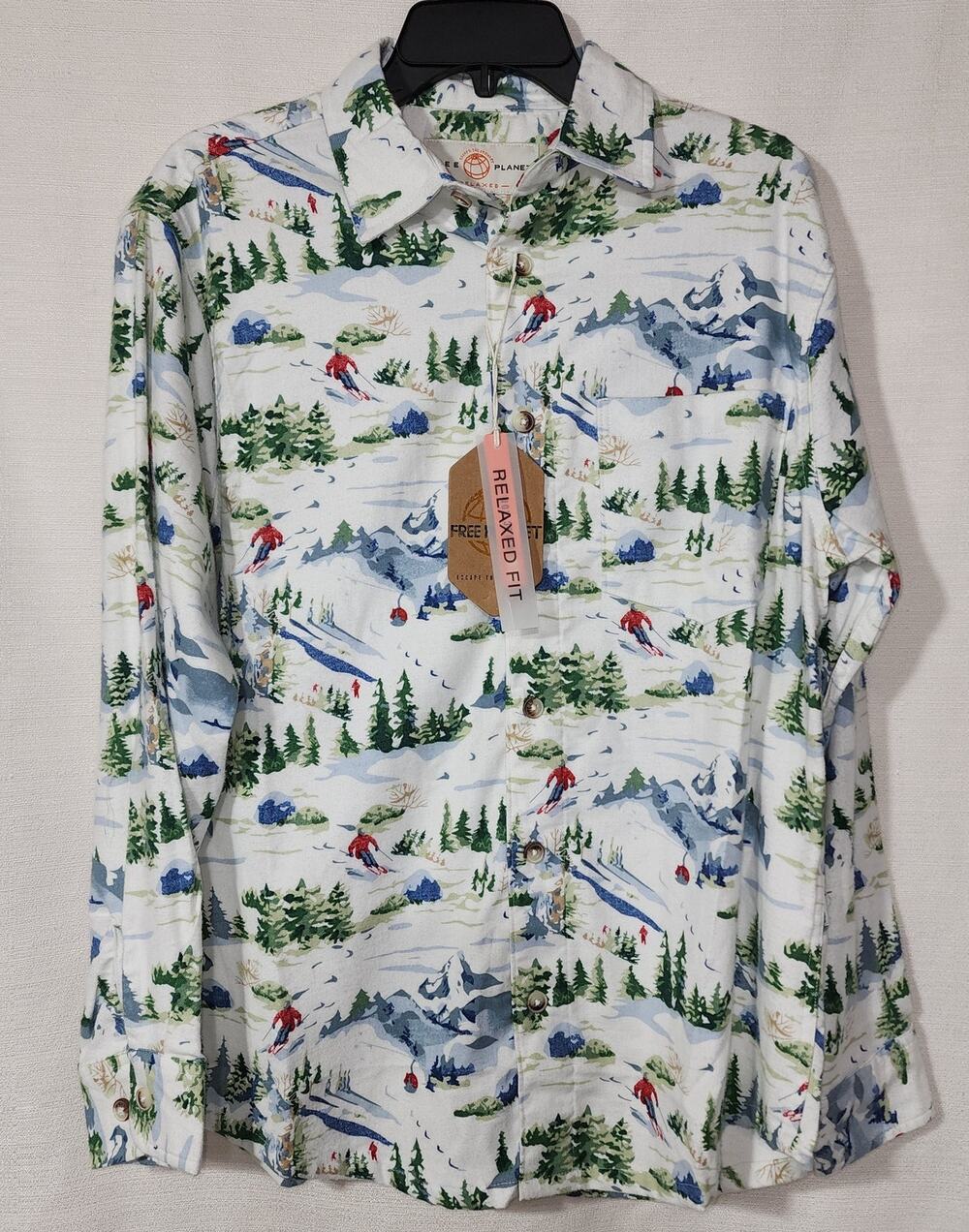 Free Planet Men's Cotton Thermal Ski Shirt size small men